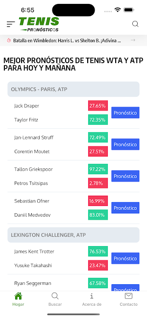 Pronósticos Tenis Hoy Screenshot 0