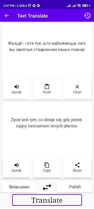Belarusian Polish Translator Screenshot 1