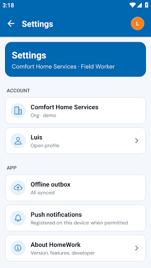 Home Work Services Screenshot 3