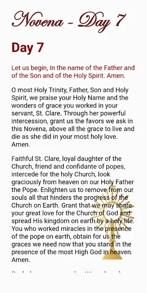 Saint Clare of Assisi Devotion Screenshot 3