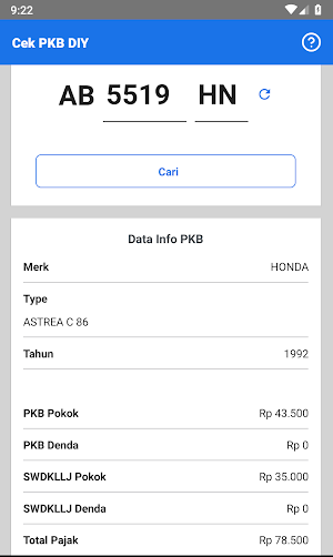 Cek Pajak Kendaraan Jogja Screenshot 2