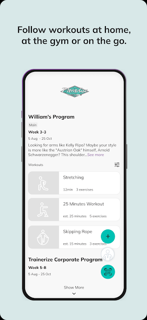 Paradise Fitness App Screenshot 2
