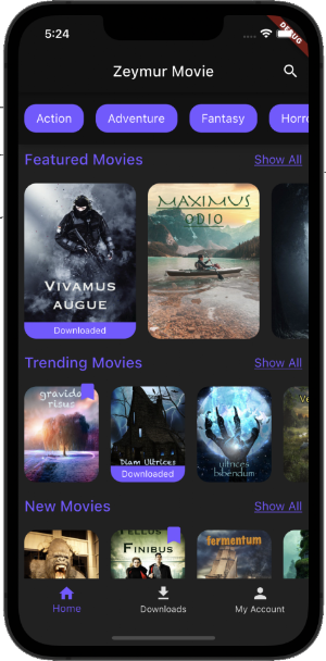 Zeymur Movie Template Flutter Screenshot 1