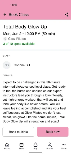 Glow Pilates Studio Screenshot 2