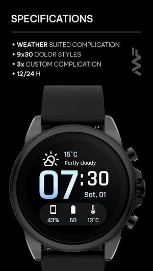 Awf Weather Digital watch face Screenshot 1