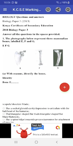 KCSE BIOLOGY PAST PAPERS, QUESTIONS + ANSWERS. Screenshot 3