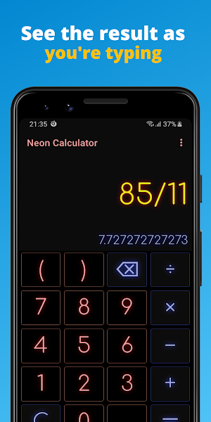 Calculator - Neon Edition Screenshot 2
