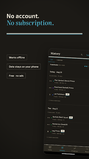 Badger: Gym Workout Tracker Screenshot 1