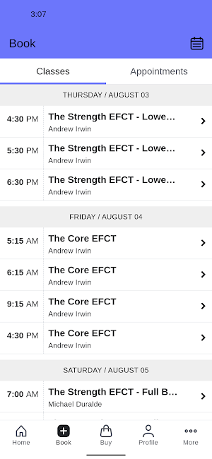 EFCT Fitness Screenshot 1