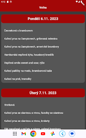 Jídelníčky menz Screenshot 3