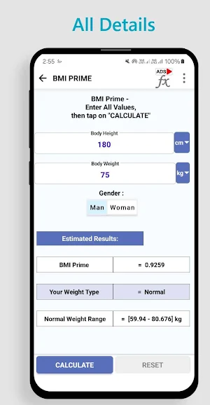 BMI Calculator Plus Screenshot 2
