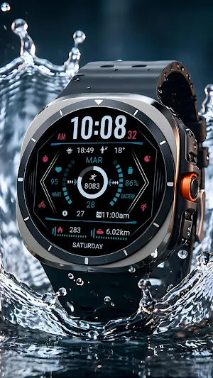 Blue Linear ZKin Watch Face Screenshot 1