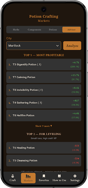 Albion Craft Calculator Screenshot 3