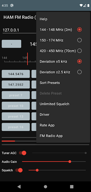 HAM FM Radio (RTL-SDR) Screenshot 2
