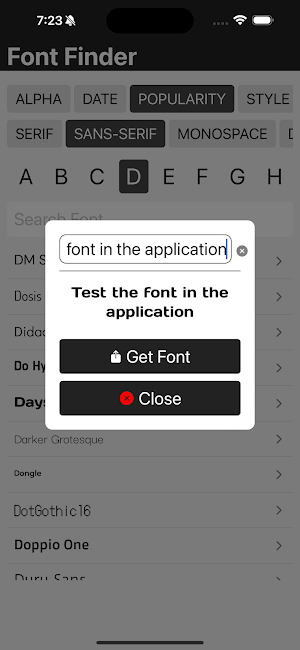 Font Finder Screenshot 2