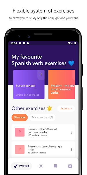 Spanish Verb Trainer: Learn verb conjugations Screenshot 0