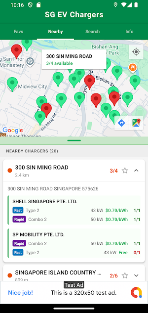 SG EV Chargers Screenshot 1