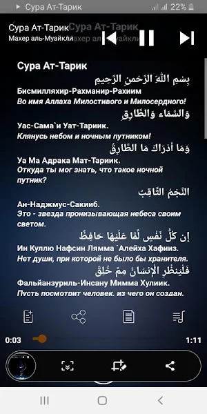 Сура Ат-Тарик аудио Screenshot 1