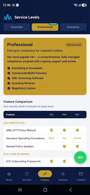 Blue Arrow Compliance Screenshot 1