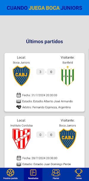 Cuando juega boca juniors Screenshot 1
