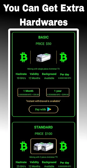 Giga Miner-Bitcoin Miner Cloud Screenshot 2
