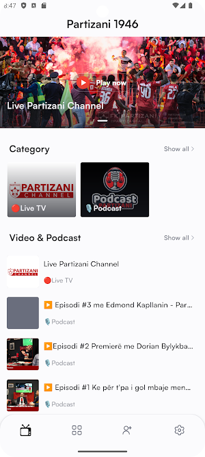 Partizani Channel Screenshot 1