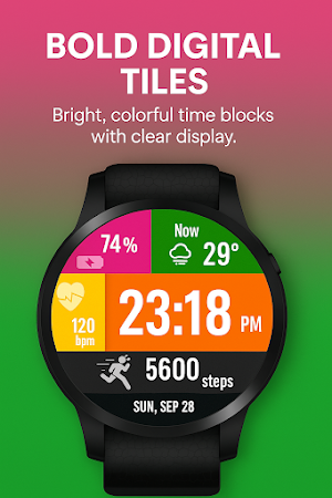 Color Dash Tiles WatchFace Screenshot 3