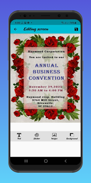 Invitation card maker : events Screenshot 3