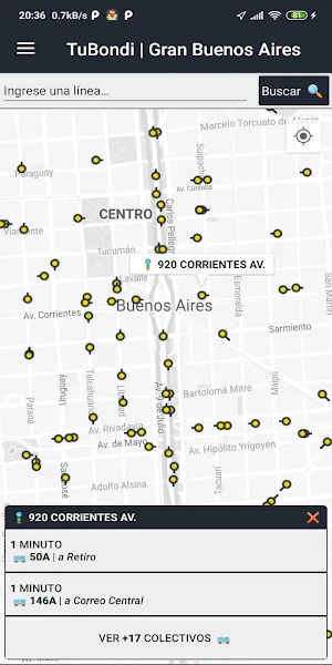 TuBondi: ubicaciones de colectivos en tiempo real Screenshot 0