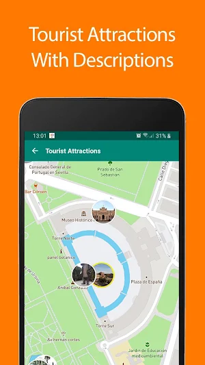 Seville Offline Map and Travel Guide Screenshot 0