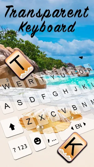 Seashell Transparent Keyboard Background Screenshot 1