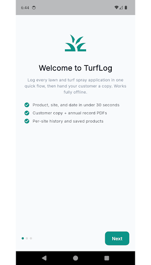 TurfLog: Pesticide Spray Log Screenshot 0