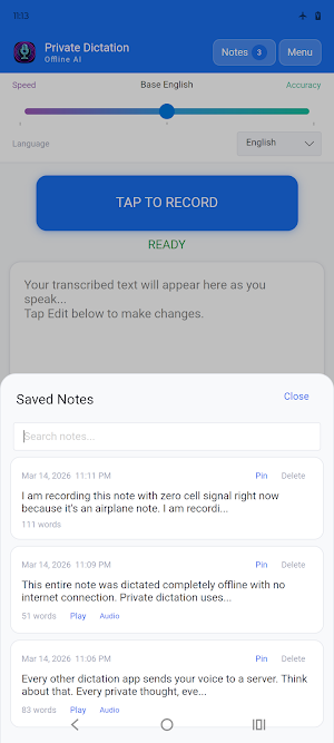 Private Dictation: Offline AI Screenshot 2