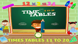 Times Tables 11 to 10 - Multiplication Tables Apps Screenshot 0