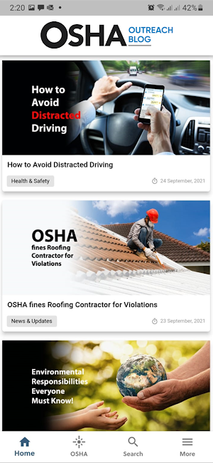 OSHA Outreach Blog Screenshot 1