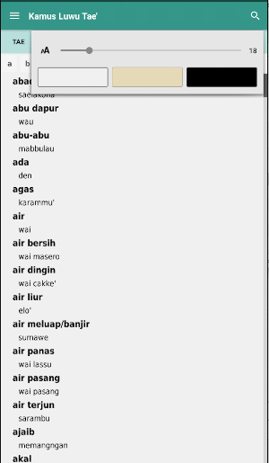 Kamus Luwu Tae' Screenshot 2