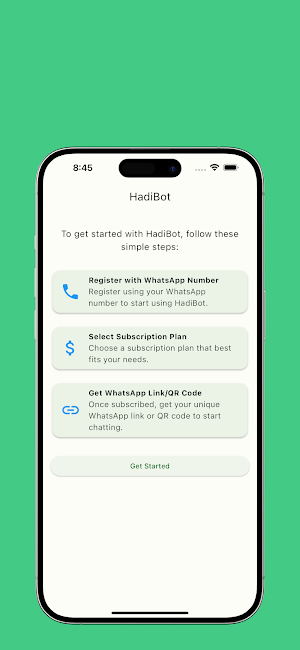 HadiBot: ChatBot For WhatsApp Screenshot 1