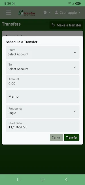 PBW Mobile Banking Screenshot 2