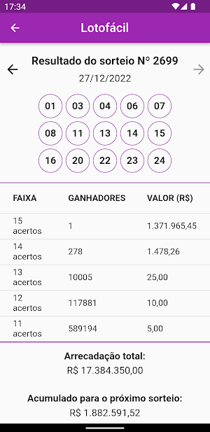 Resultados da Loteria Screenshot 3