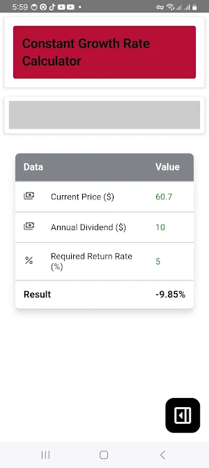 Const Growth Rate Calculator Screenshot 1