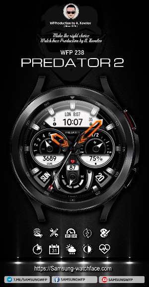 WFP 238 PREDATOR2 Watch Face Screenshot 0