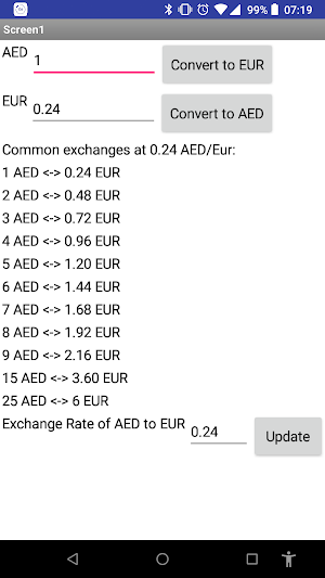 AED to EUR Screenshot 0