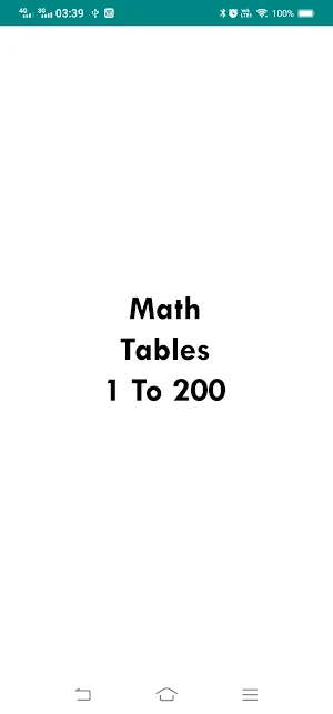 Math Tables 2 to 200 Screenshot 0