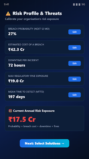 CyberROI Calculator Screenshot 1