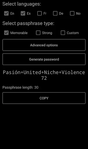 Passphrase Generator Screenshot 1