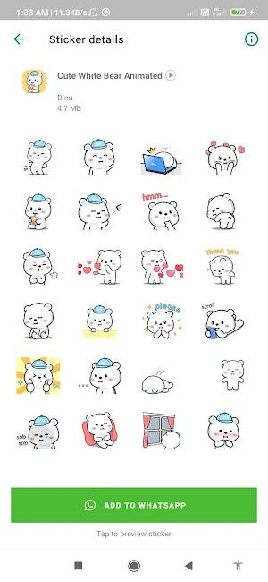 Cute Bear Stickers WhatsApp Screenshot 2