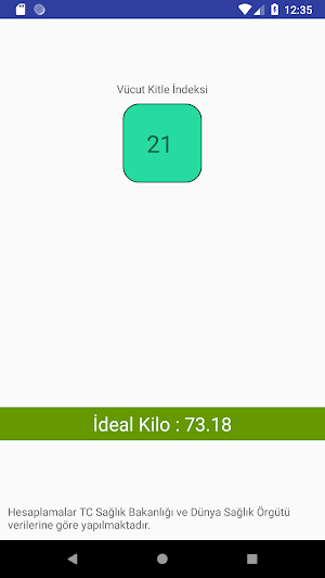 İdeal Kilo Hesaplama Screenshot 2