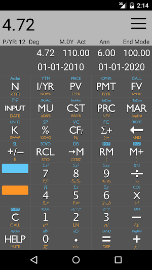 10bii Financial Calculator Screenshot 1