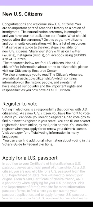USA Citizenship Guide Screenshot 1