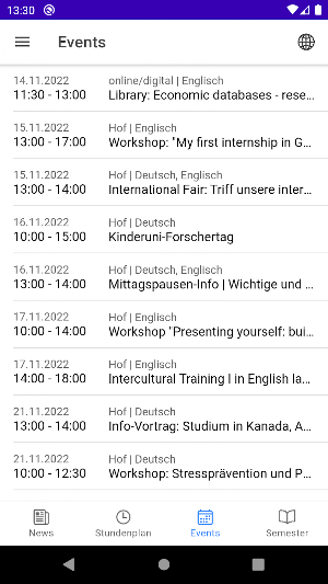 HofUniversity App Screenshot 3